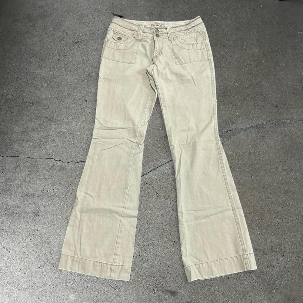 Y2K women's Vanity tan brown low rise bootcut flare pants Size 3 28x33